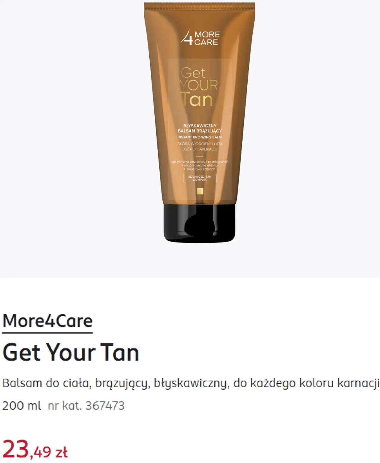 More4Care Get Your Tan Balsam do ciała, brązujący, błyskawiczny, do każdego koloru karnacji