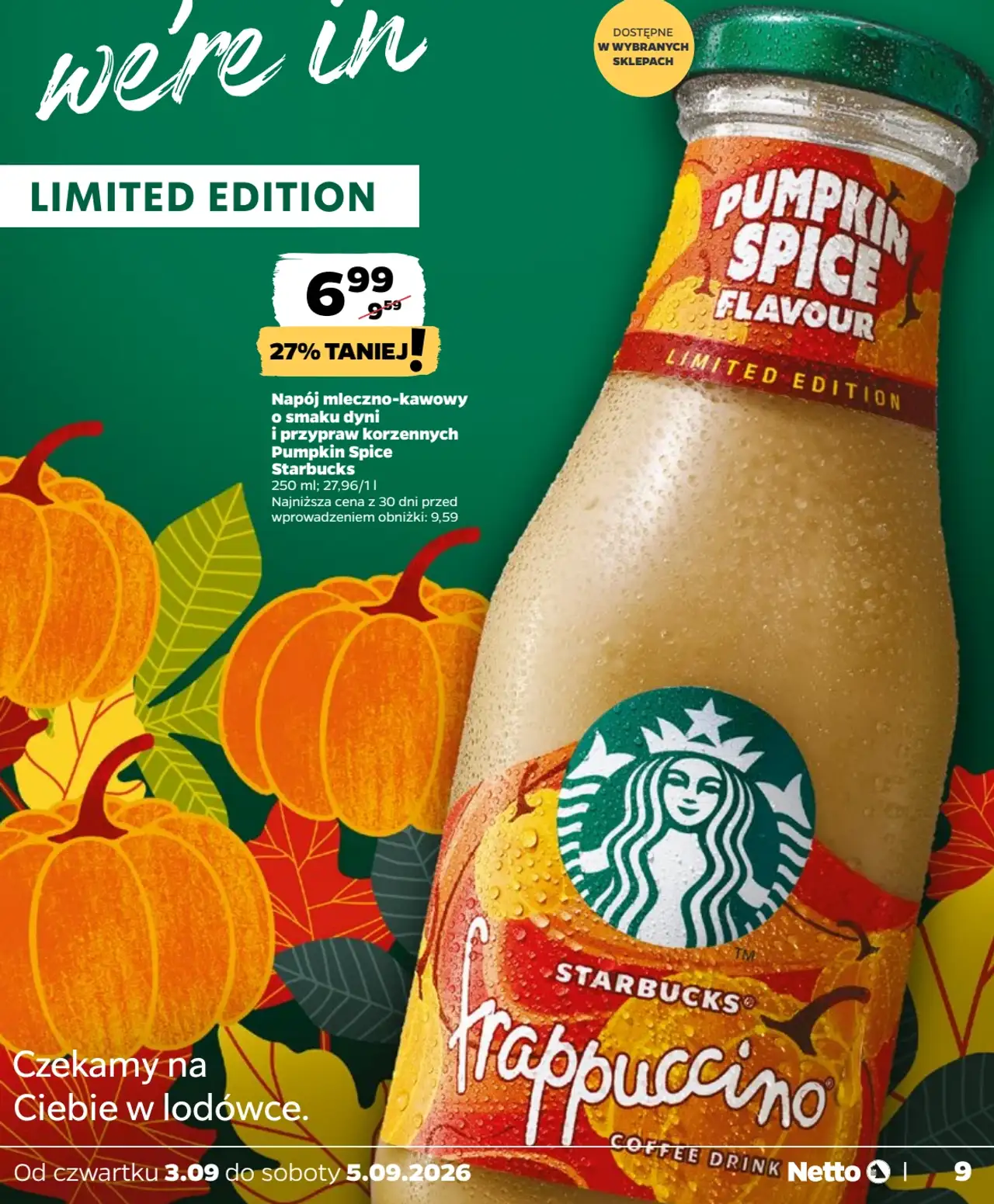 Napój mleczno-kawowy Starbucks Frappuccino Pumpkin Spice