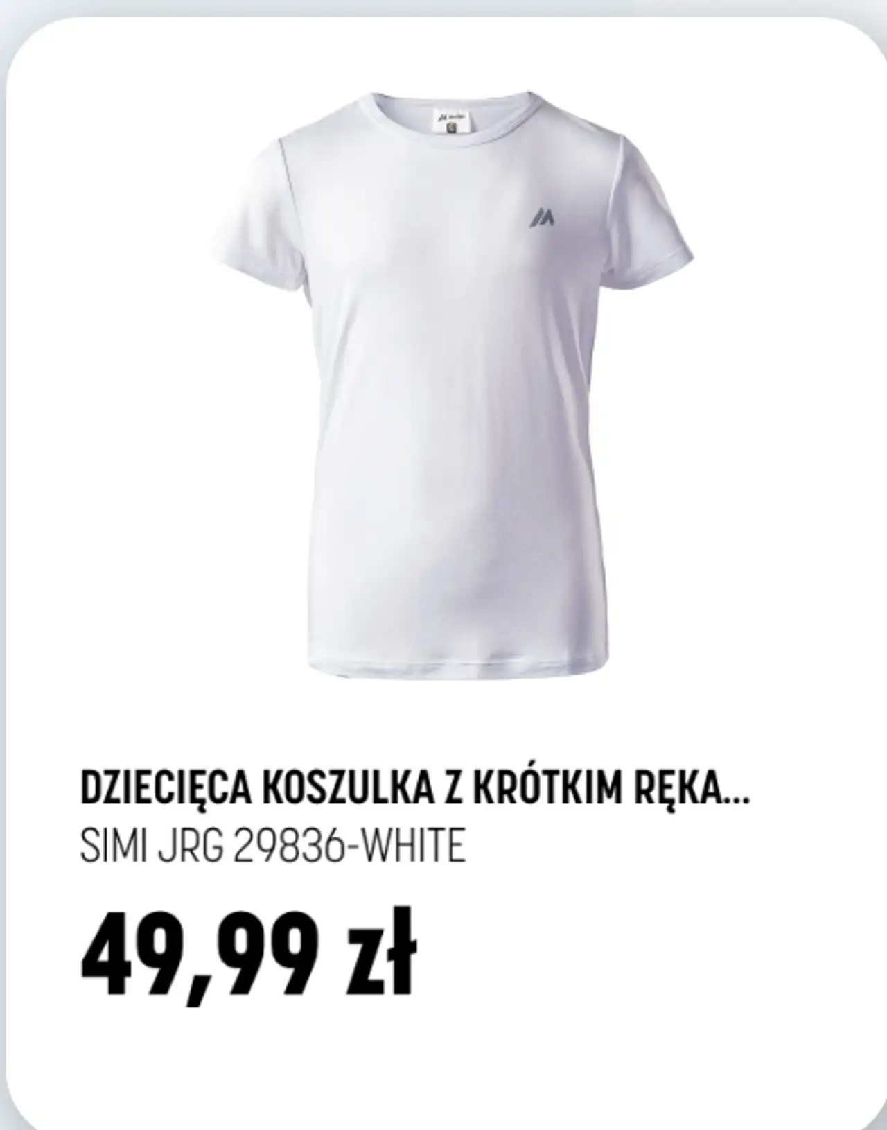 Dziecięca koszulka z krótkim rękawem Simi JRG 29836-White Martes