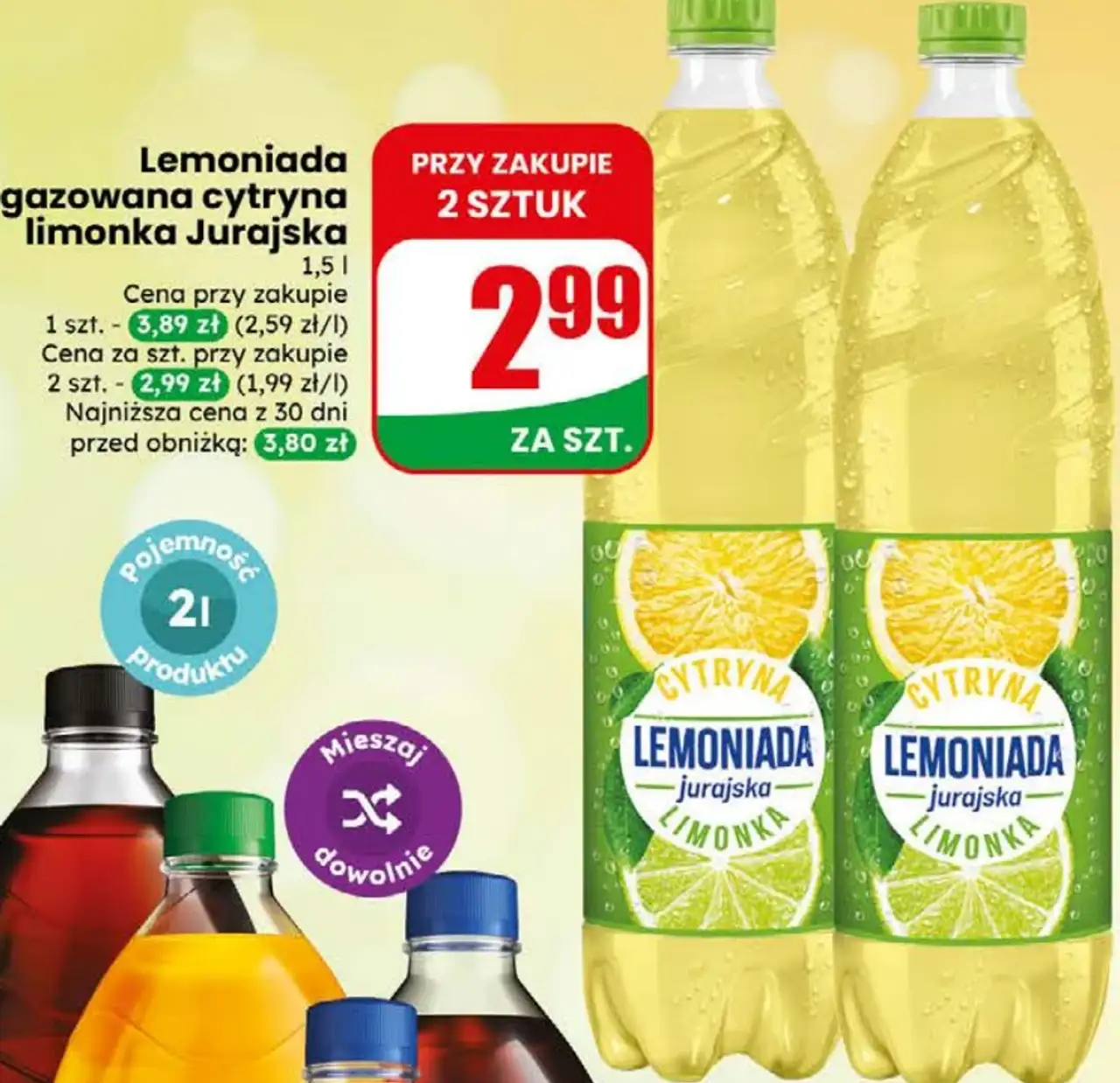 Lemoniada gazowana cytryna limonka Jurajska