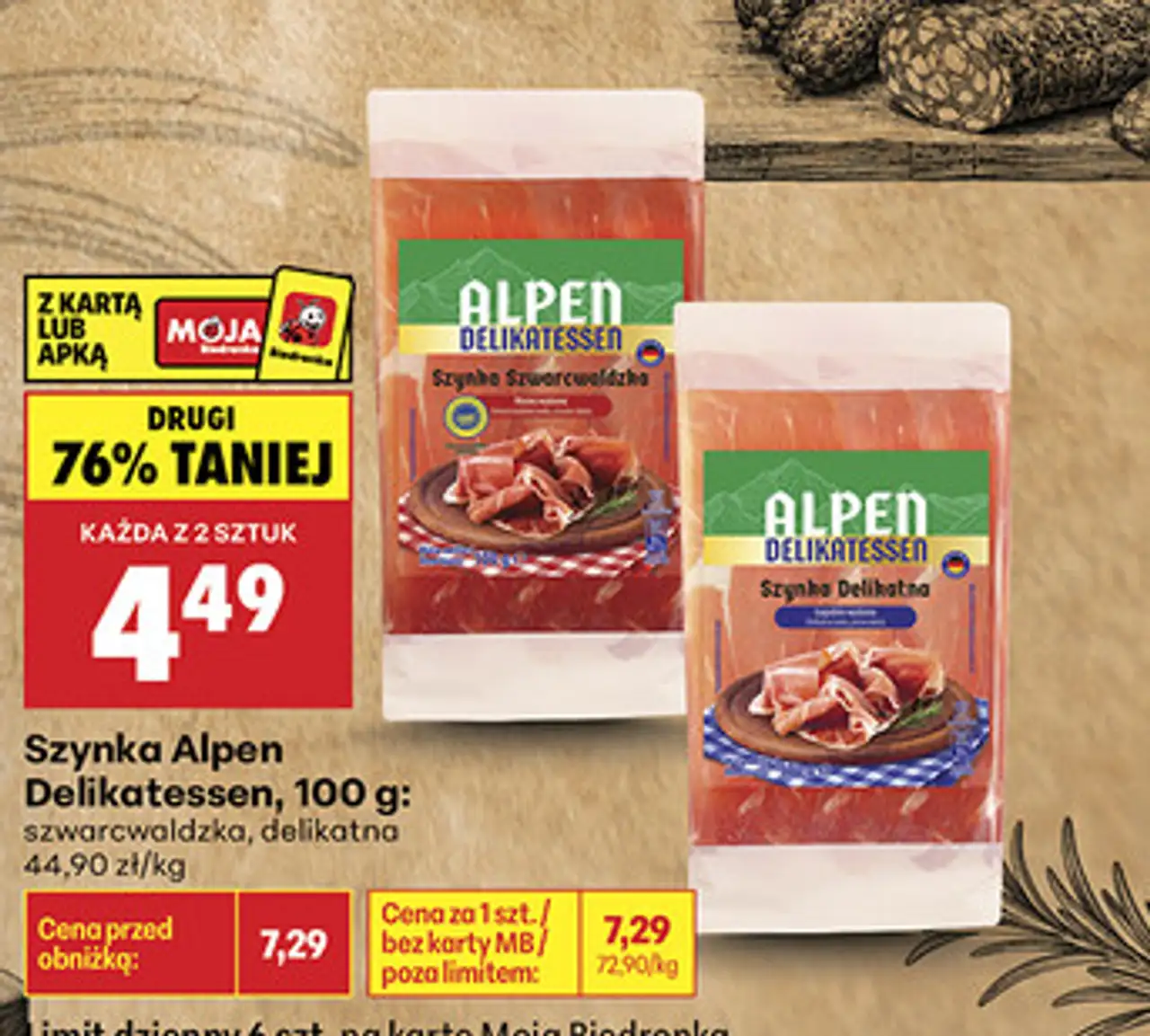 Szynka Alpen Delikatessen (szwarcwaldzka, delikatna)