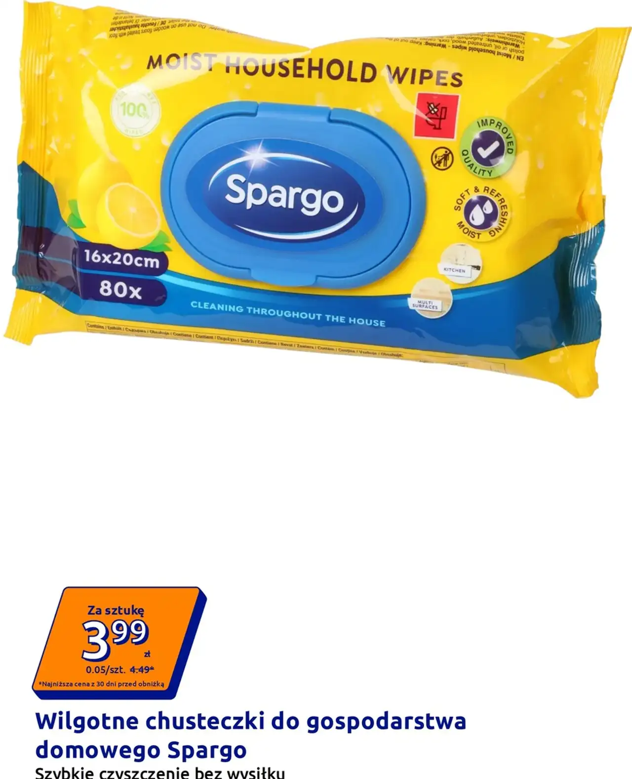 Wilgotne chusteczki do gospodarstwa domowego Spargo