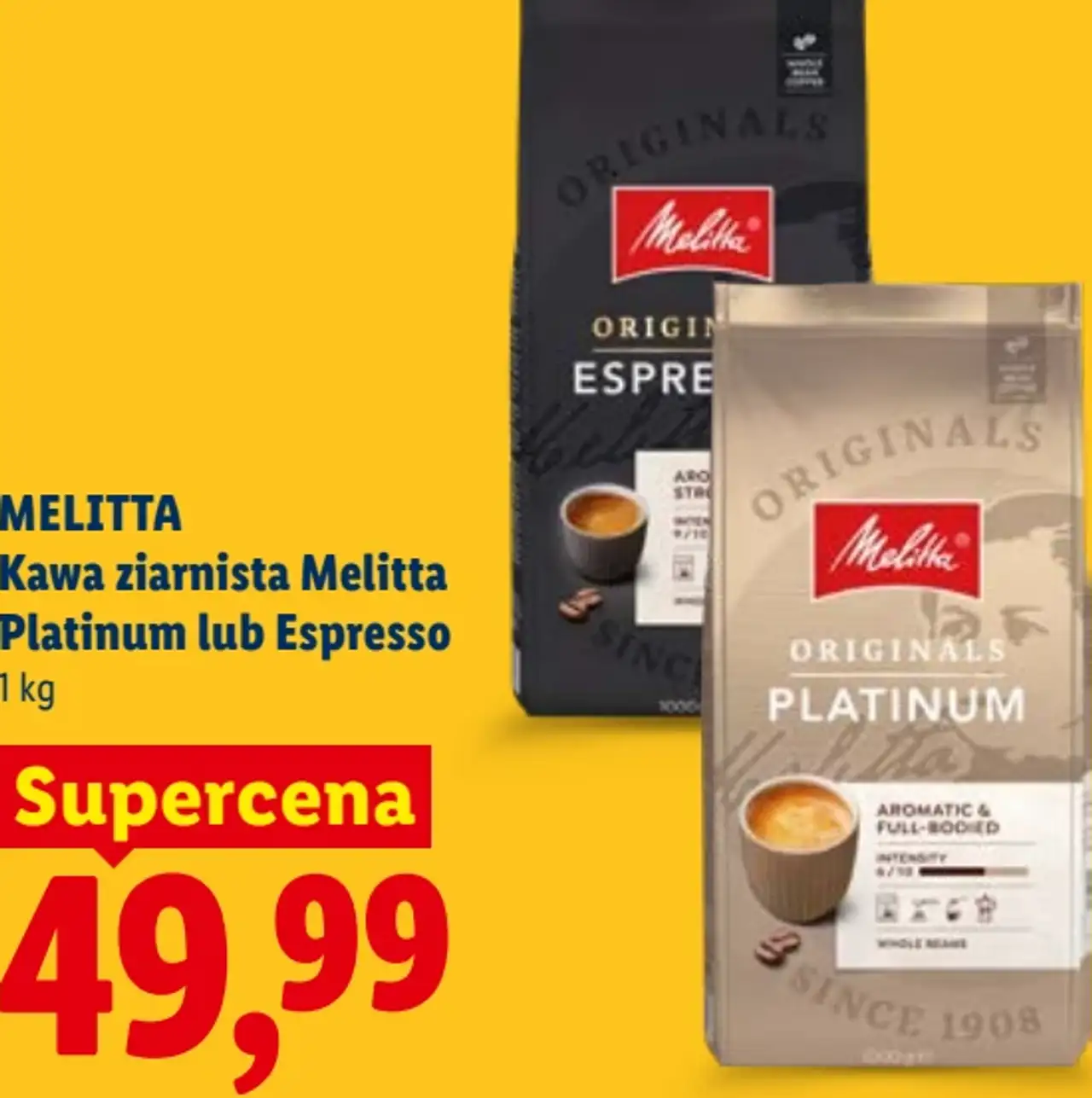 MELITTA Kawa ziarnista Melitta Platinum lub Espresso