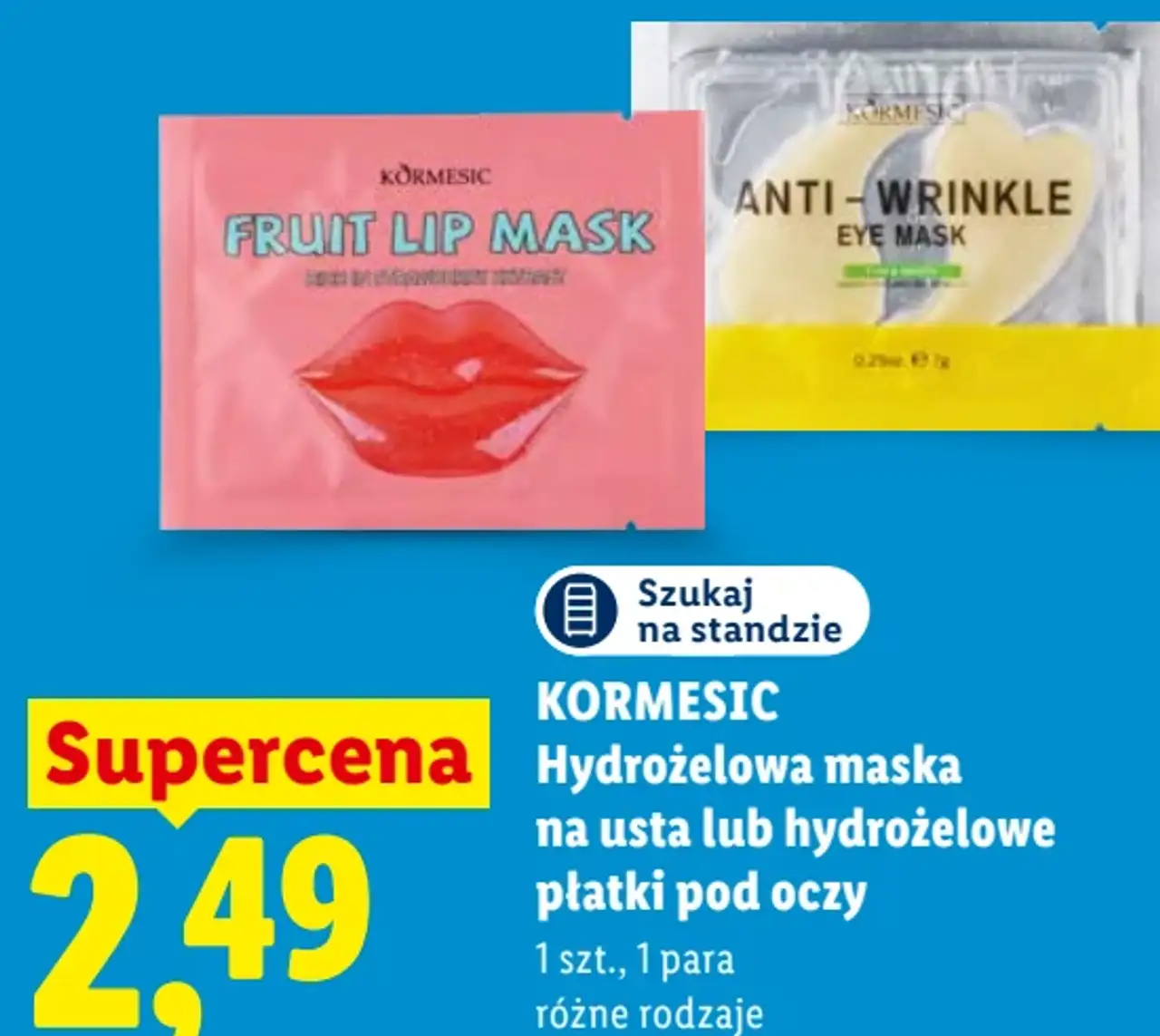 KORMESIC Hydrożelowa maska na usta lub hydrożelowe płatki pod oczy