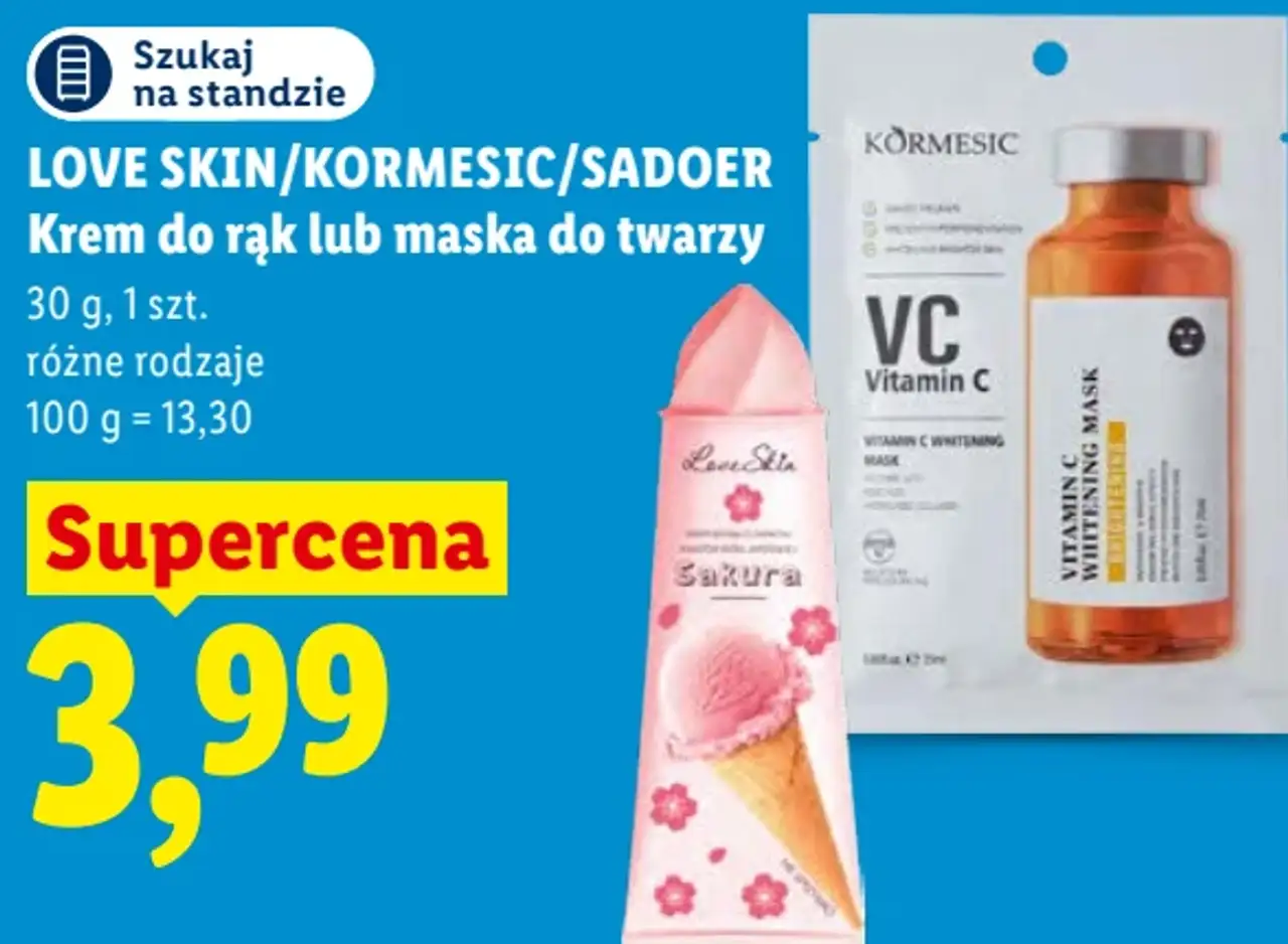 LOVE SKIN/KORMESIC/SADOER Krem do rąk lub maska do twarzy