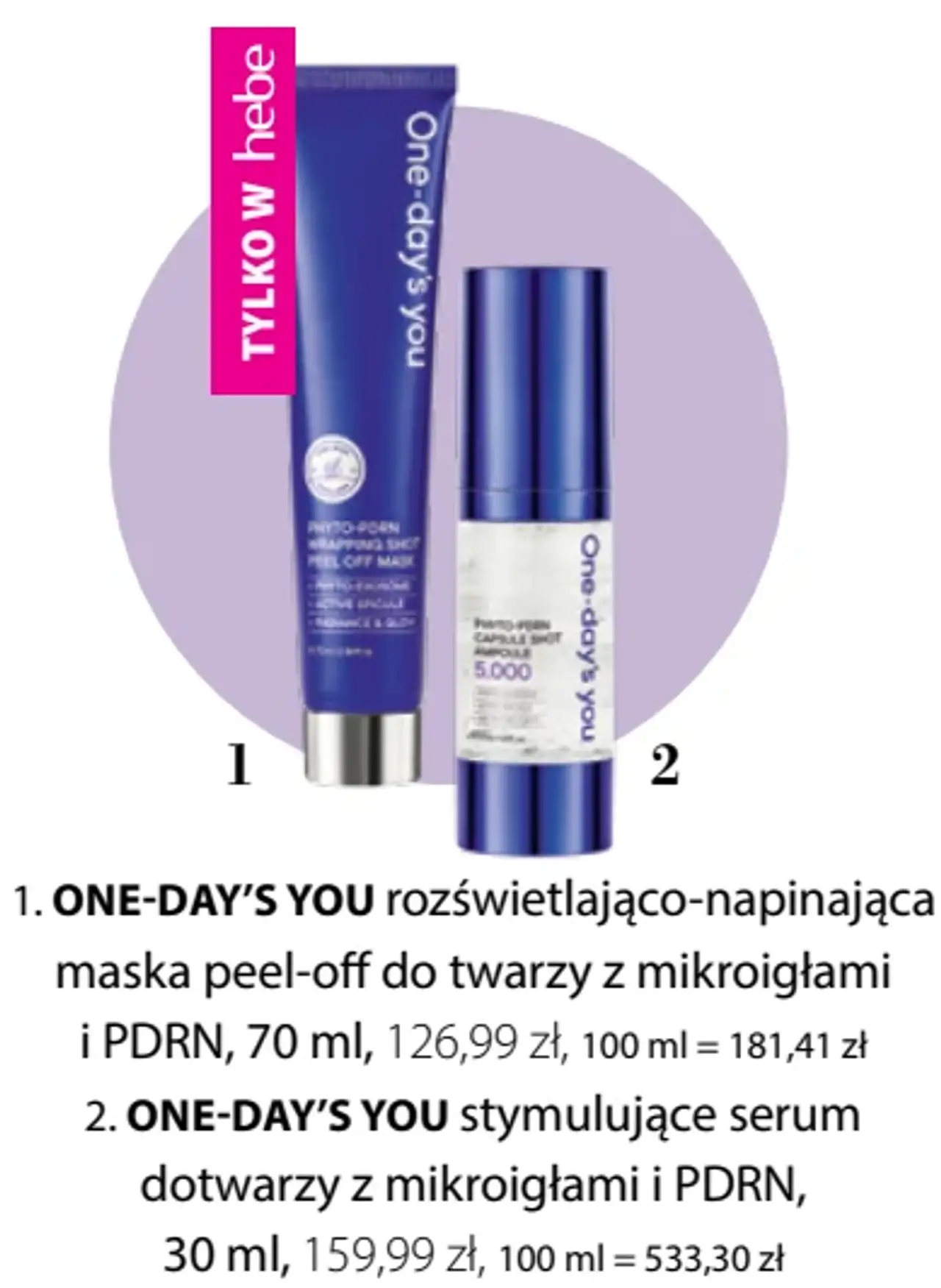 ONE-DAY'S YOU maska peel-off / stymulujące serum do twarzy z PDRN