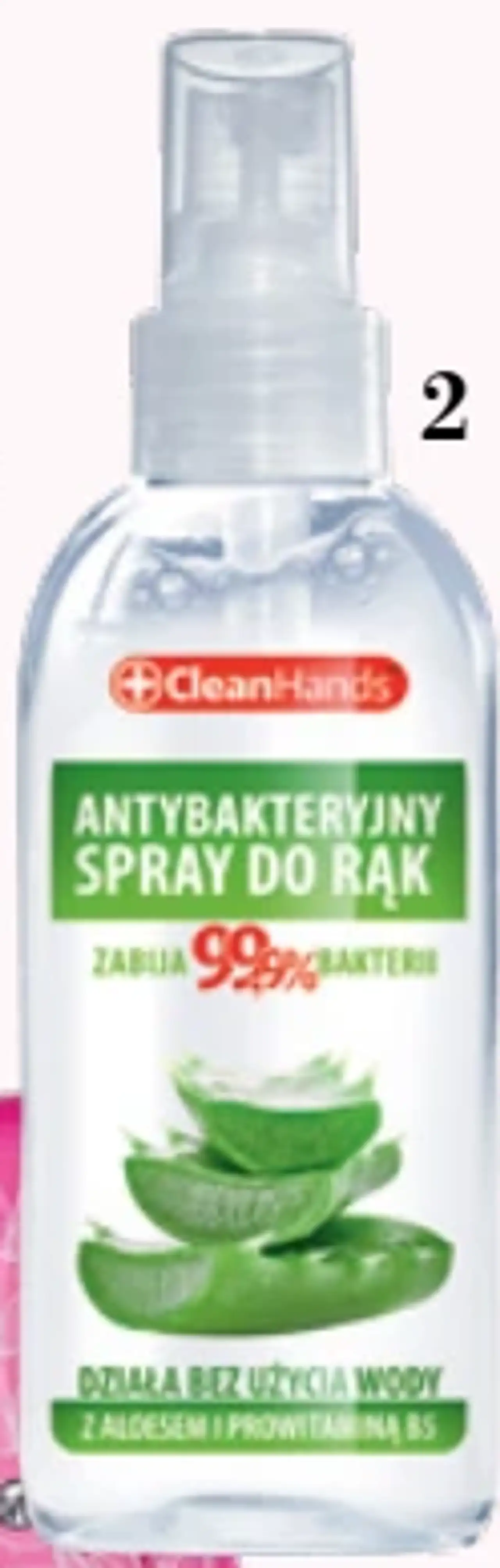 CLEANHANDS antybakteryjny spray do rąk z aloesem i prowitaminą B5