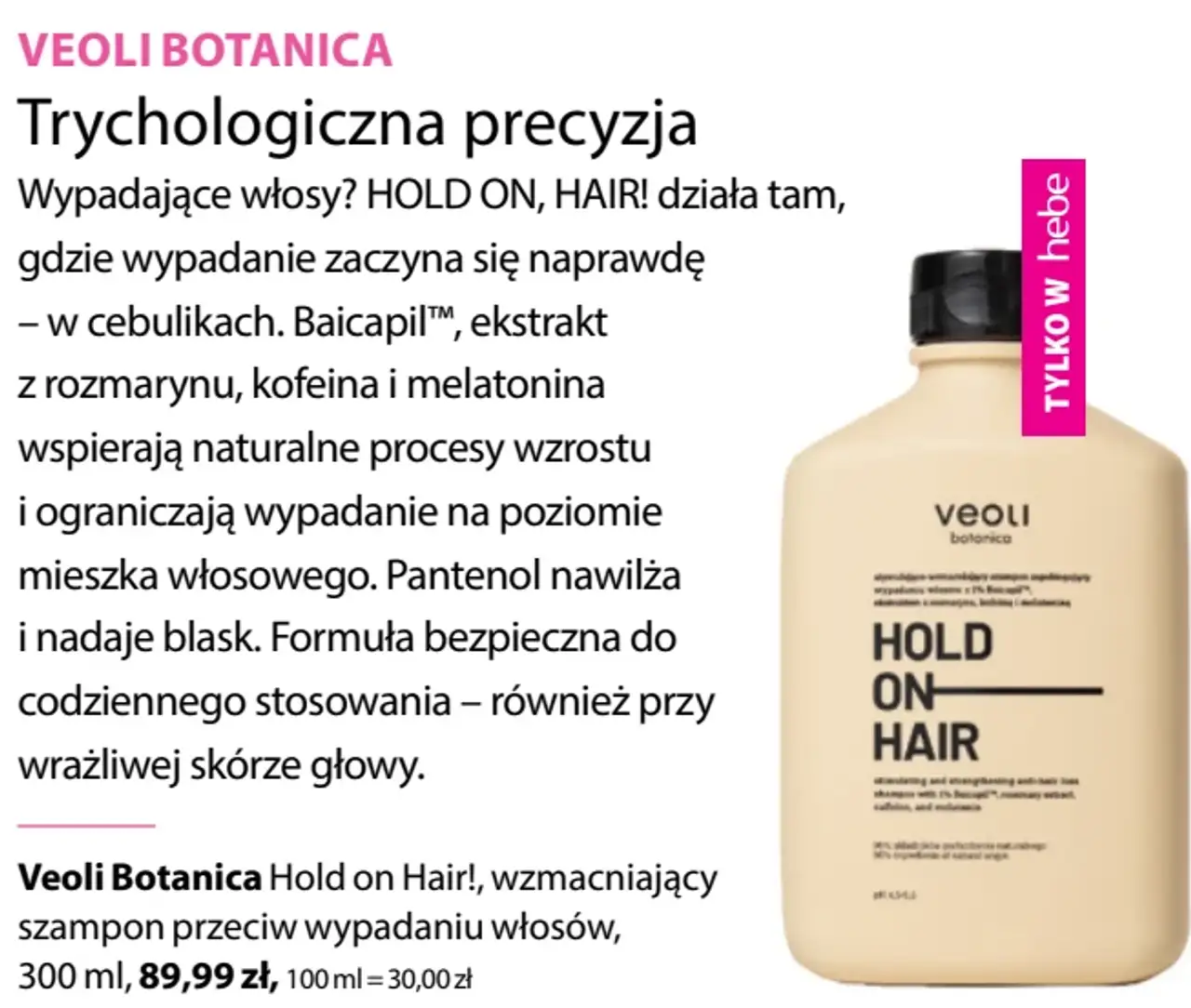 Veoli Botanica Hold on Hair!, wzmacniający szampon przeciw wypadaniu włosów
