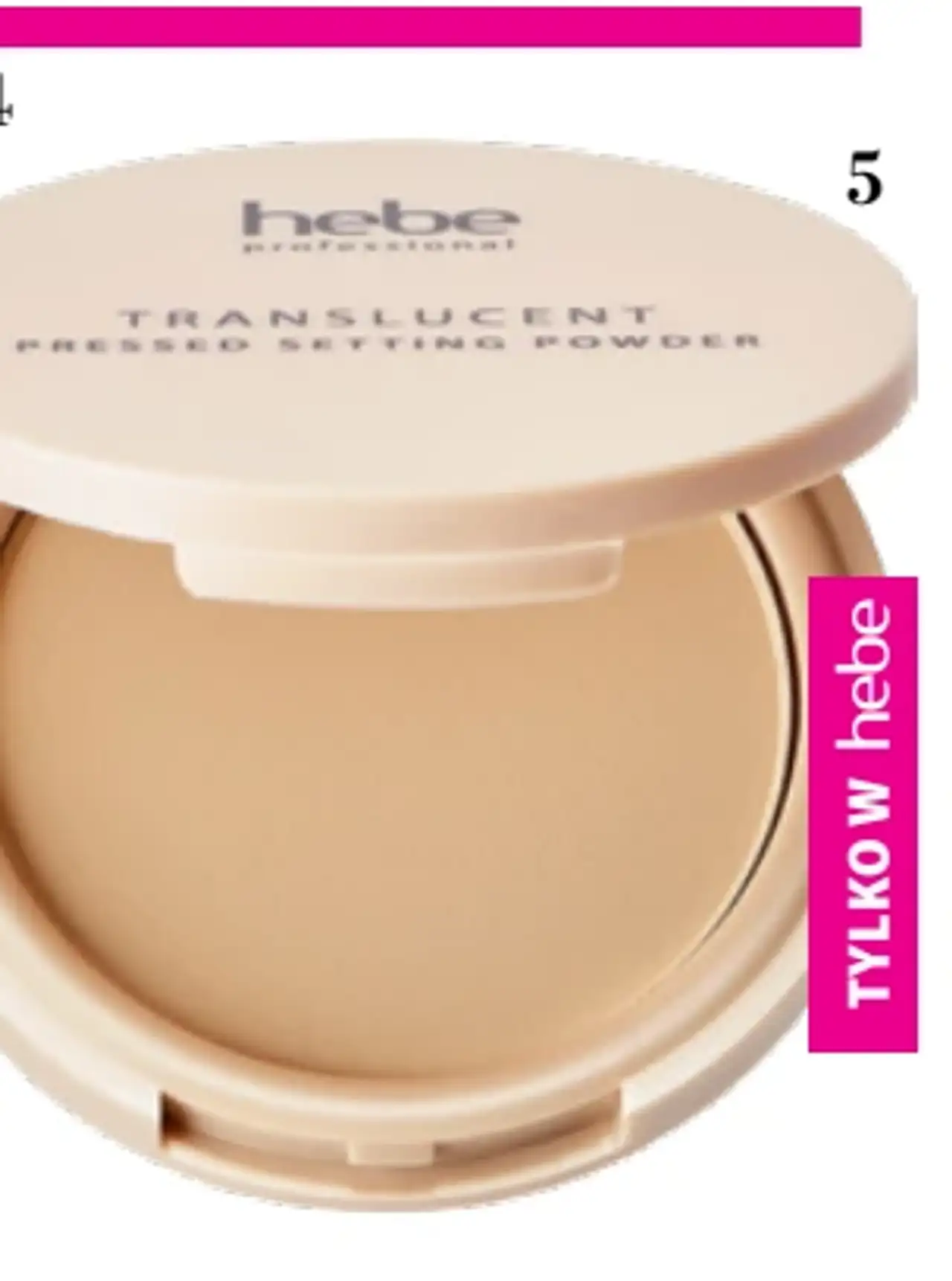 HEBE PROFESSIONAL Translucent Pressed Setting Powder, transparentny prasowany puder utrwalający, 10 g