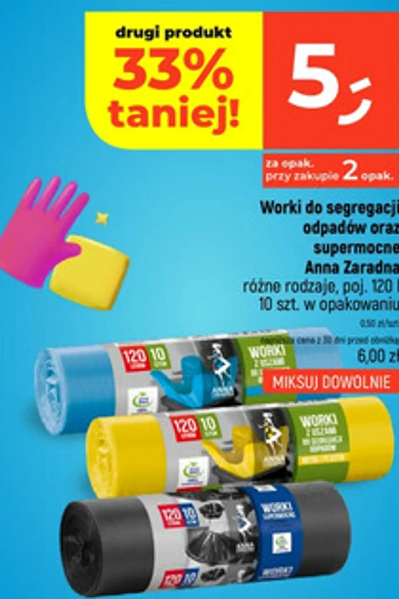 Worki do segregacji odpadów oraz supermocne Anna Zaradna