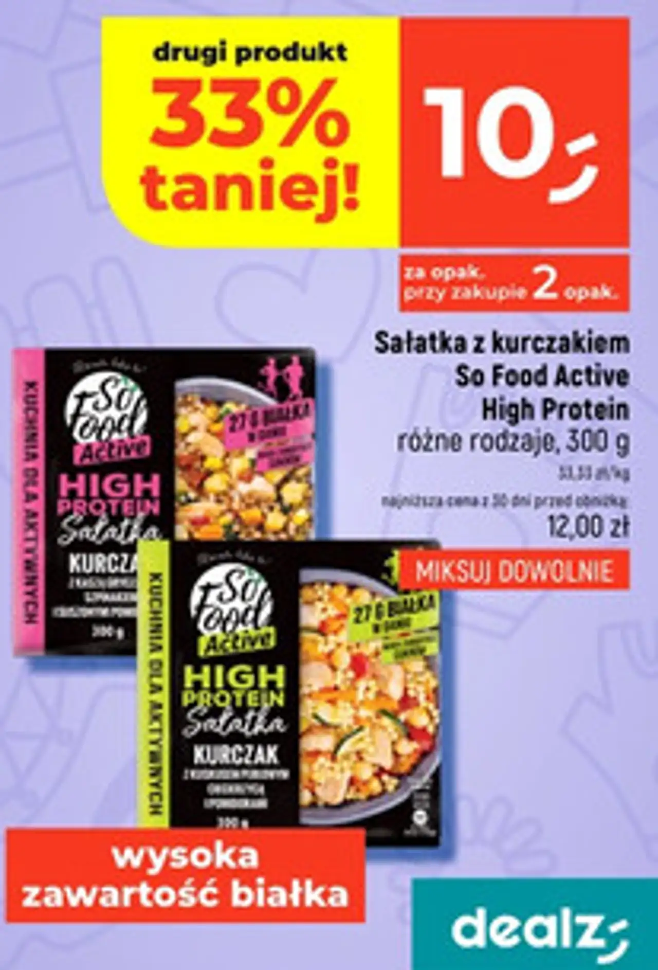 Sałatka z kurczakiem So Food Active High Protein różne rodzaje, 300 g