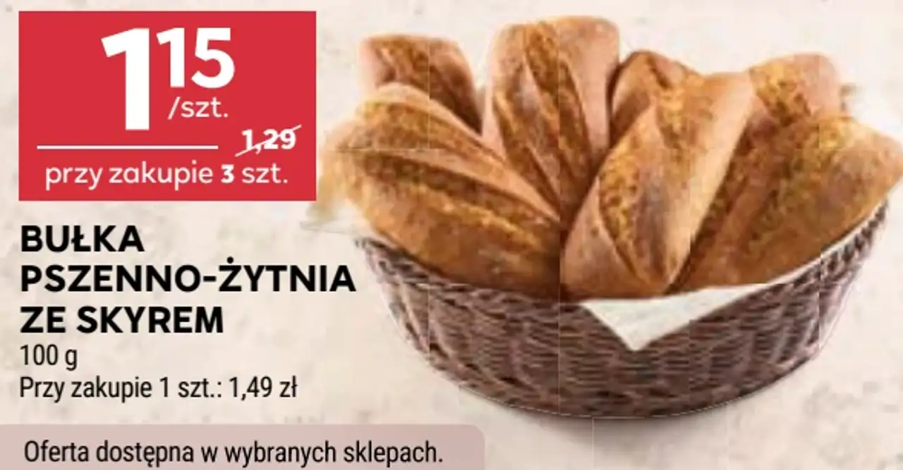 Bułka pszenno-żytnia ze skyrem