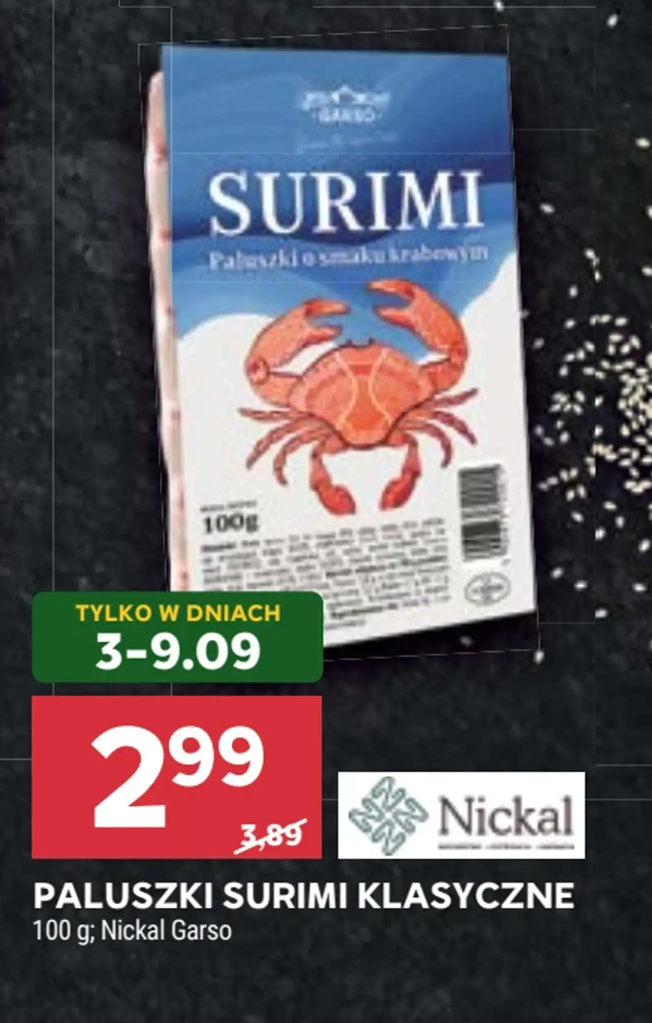Paluszki surimi klasyczne Nickal Garso