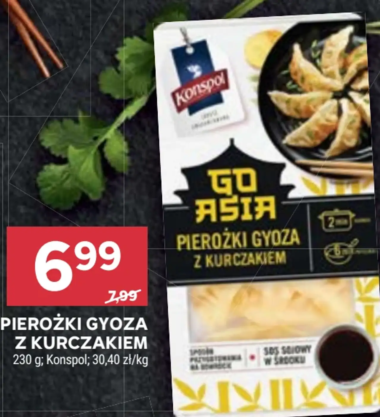 Pierożki gyoza z kurczakiem Konspol Go Asia