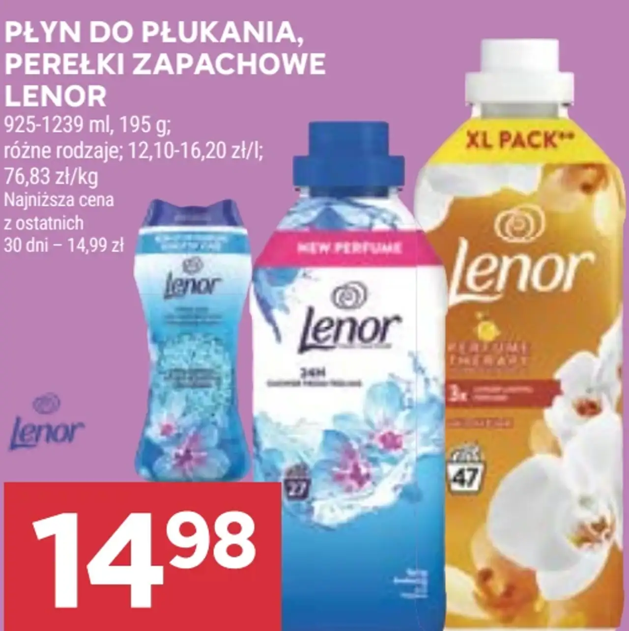 Płyn do płukania, perełki zapachowe Lenor