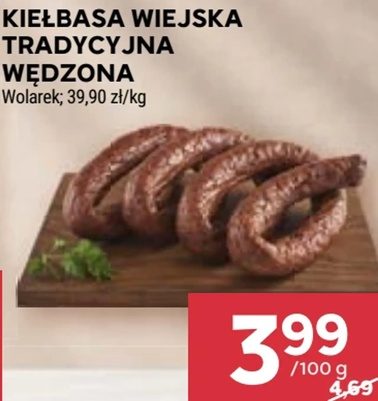 Kiełbasa wiejska tradycyjna wędzona Wolarek