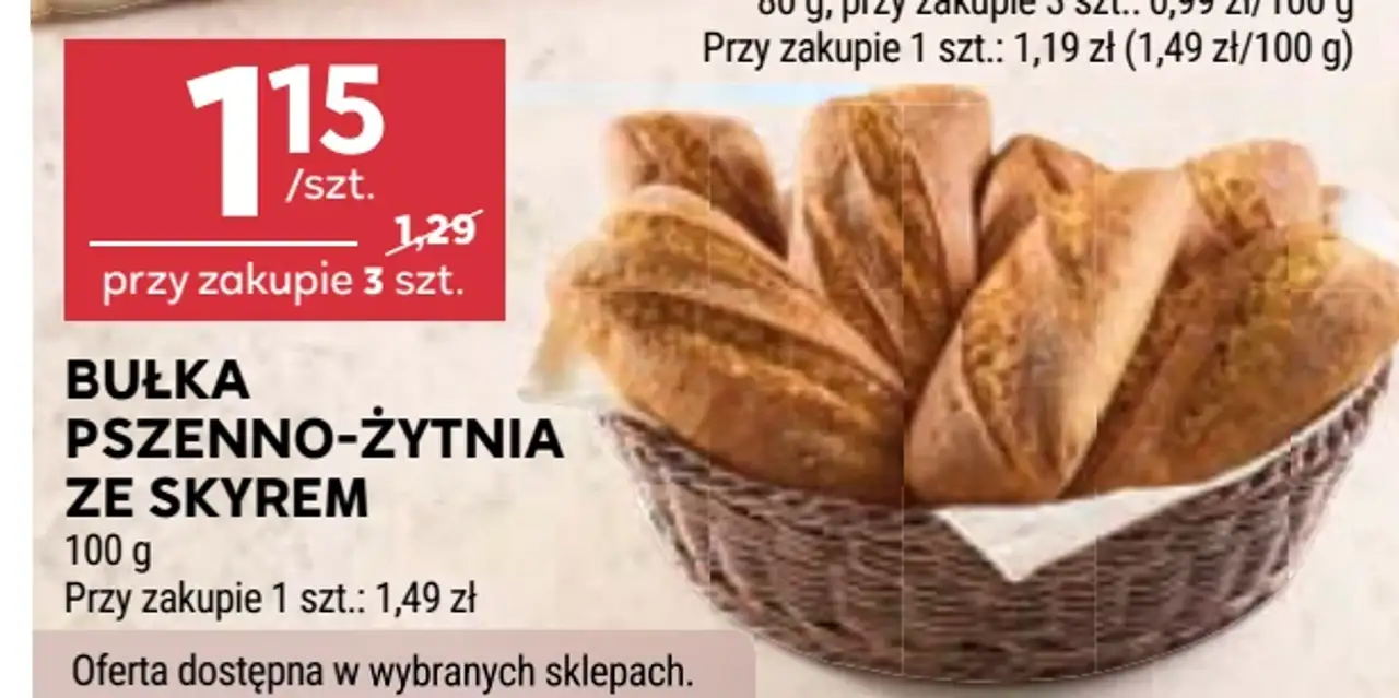 Bułka pszenno-żytnia ze skyrem