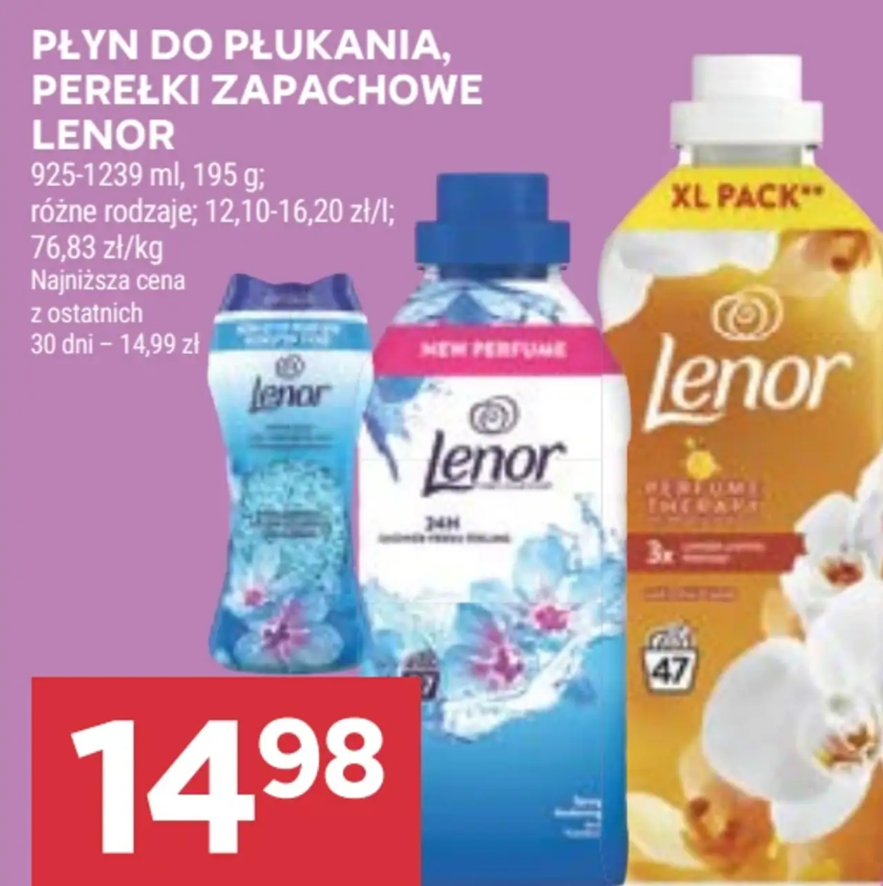 Płyn do płukania, perełki zapachowe Lenor