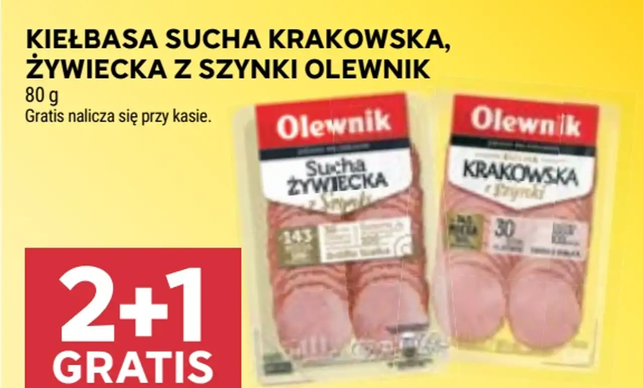 Kiełbasa sucha krakowska, żywiecka z szynki Olewnik