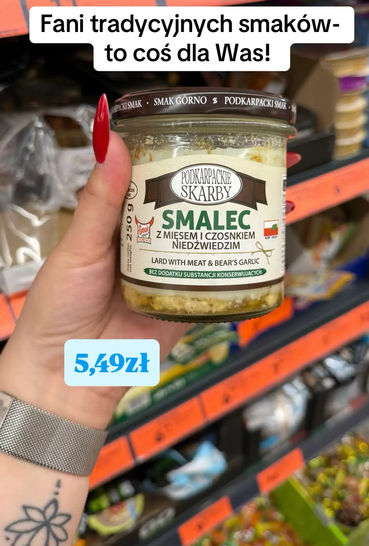 Podkarpackie Skarby Smalec z mięsem i czosnkiem niedźwiedzim