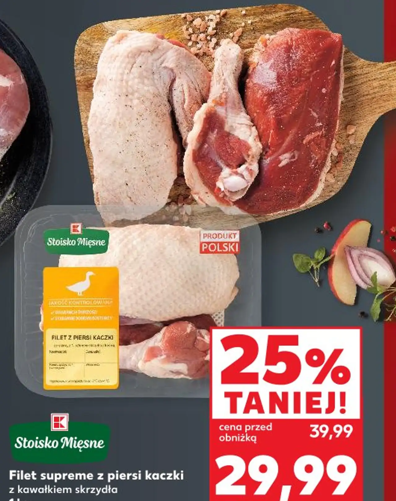 Stoisko Mięsne Filet supreme z piersi kaczki z kawałkiem skrzydła