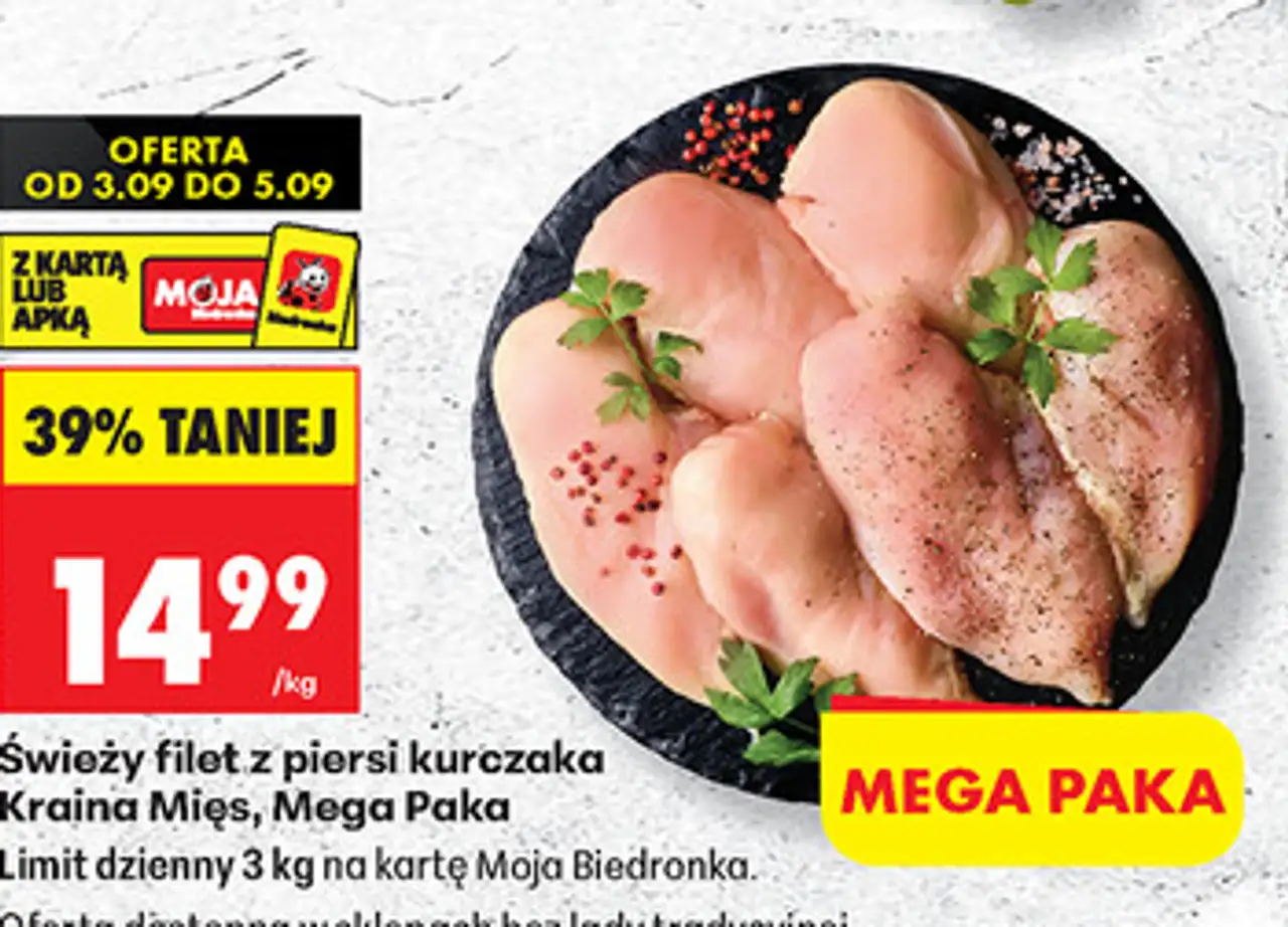 Świeży filet z piersi kurczaka Kraina Mięs Mega Paka