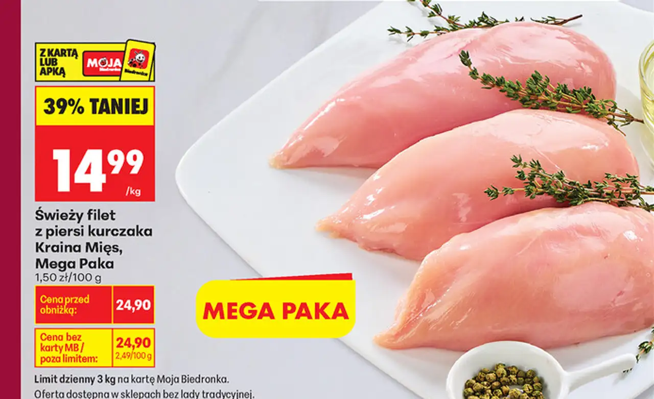 Świeży filet z piersi kurczaka Kraina Mięs, Mega Paka