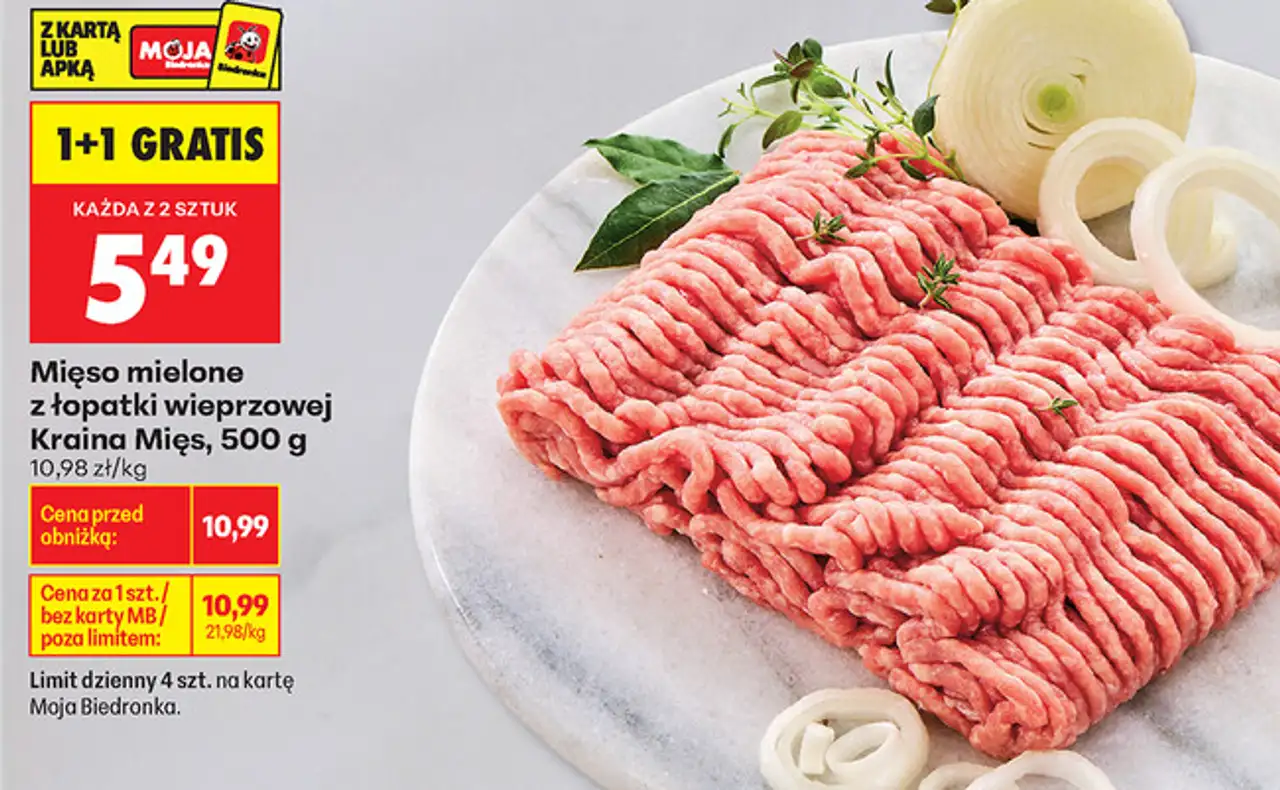 Mięso mielone z łopatki wieprzowej Kraina Mięs, 500 g