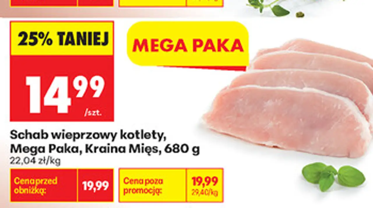 Schab wieprzowy kotlety, Mega Paka, Kraina Mięs, 680 g
