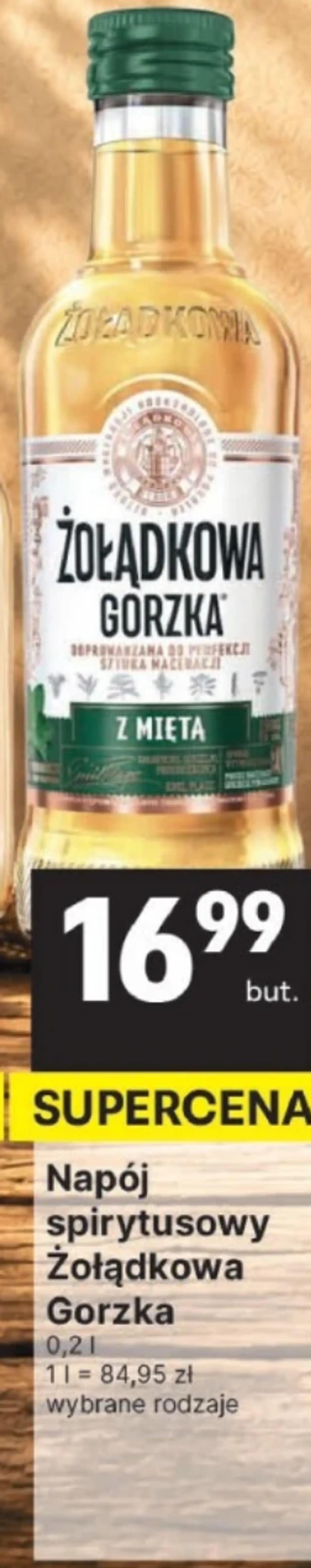 Napój spirytusowy Żołądkowa Gorzka