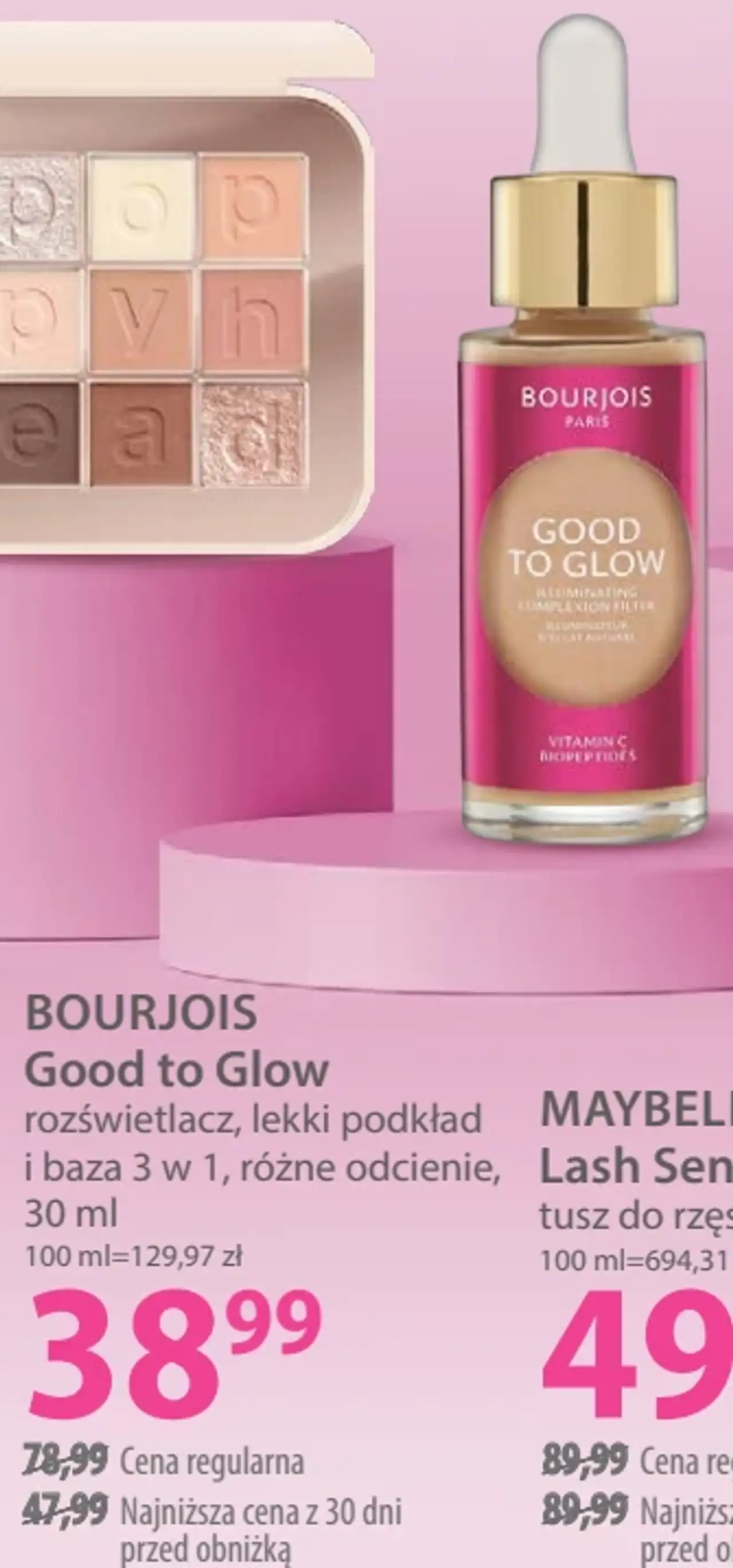 BOURJOIS Good to Glow rozświetlacz, lekki podkład i baza 3 w 1