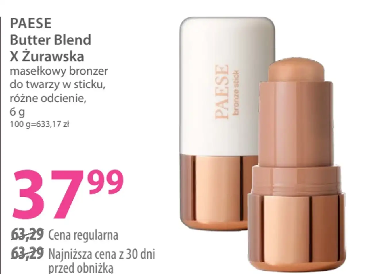 PAESE Butter Blend X Żurawska masełkowy bronzer do twarzy w sticku