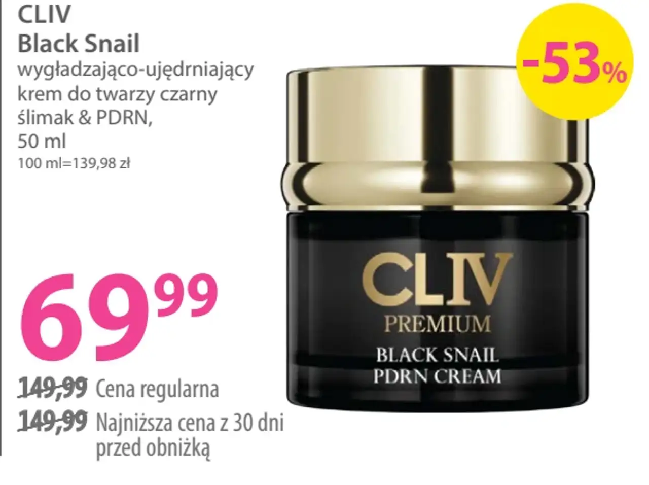 CLIV Black Snail wygładzająco-ujędrniający krem do twarzy czarny ślimak & PDRN