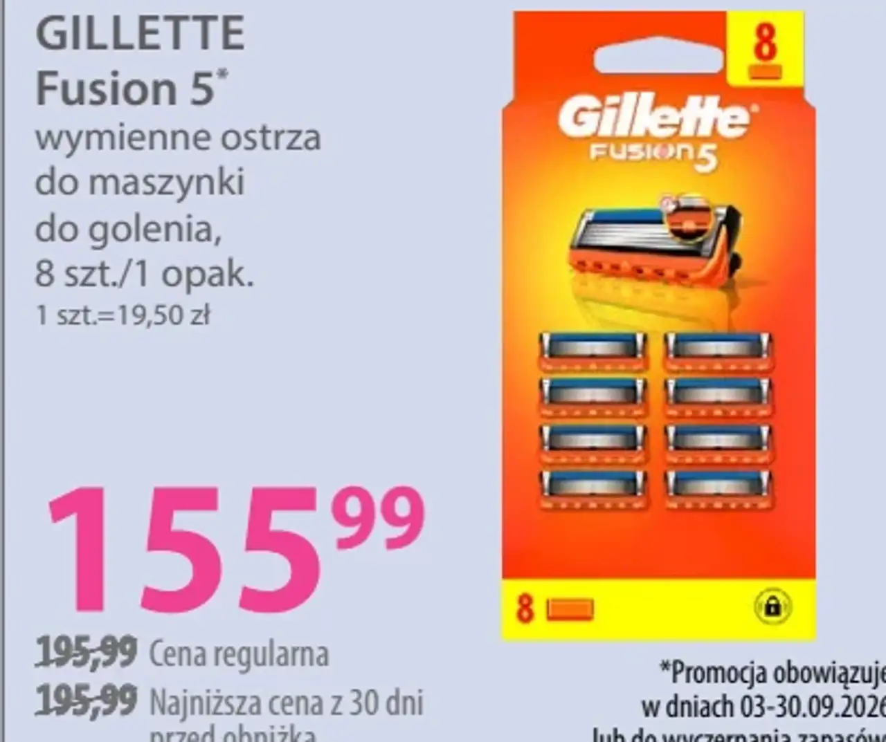 GILLETTE Fusion 5 wymienne ostrza do maszynki do golenia
