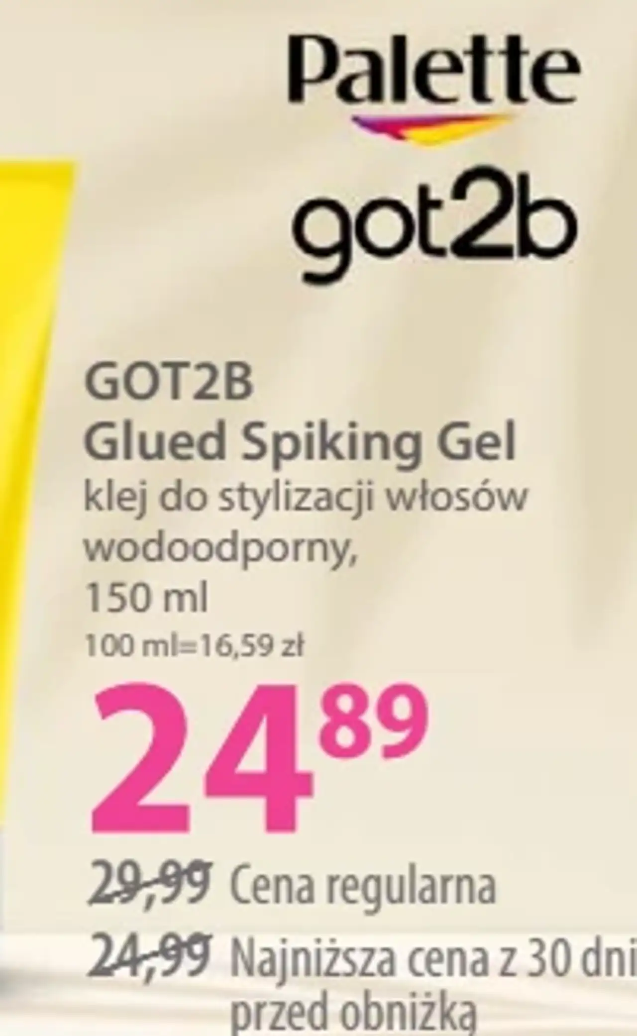 GOT2B Glued Spiking Gel klej do stylizacji włosów wodoodporny