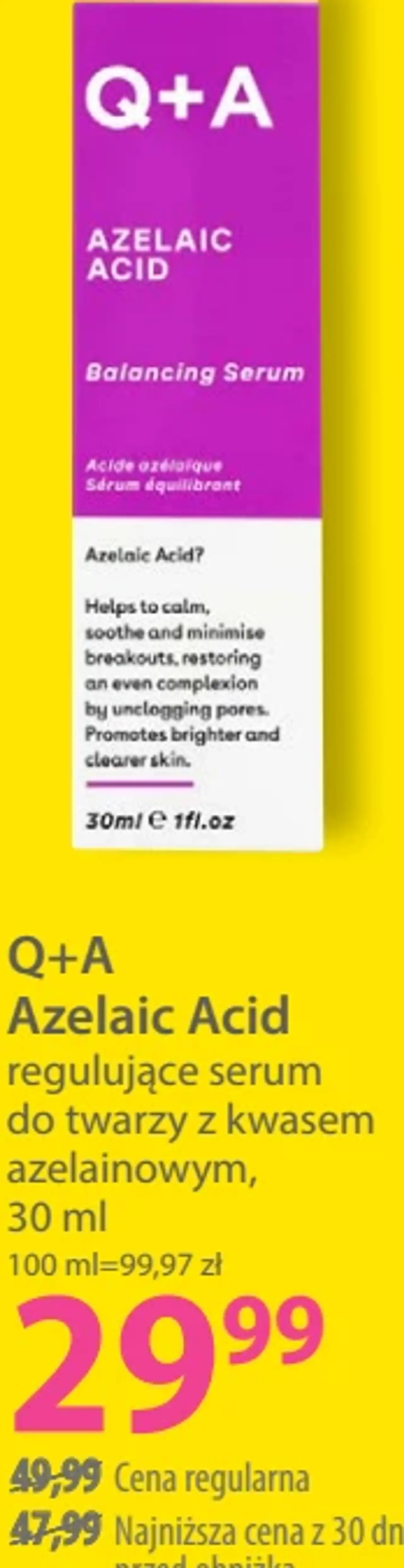 Q+A Azelaic Acid regulujące serum do twarzy z kwasem azelainowym