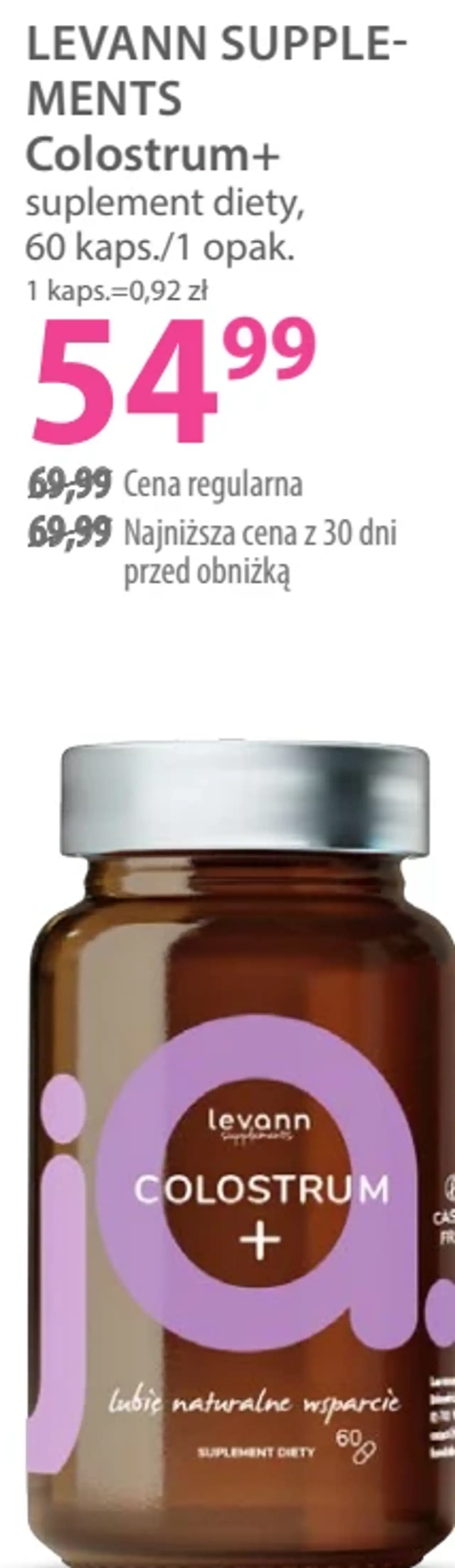 Levann Supplements Colostrum+ suplement diety