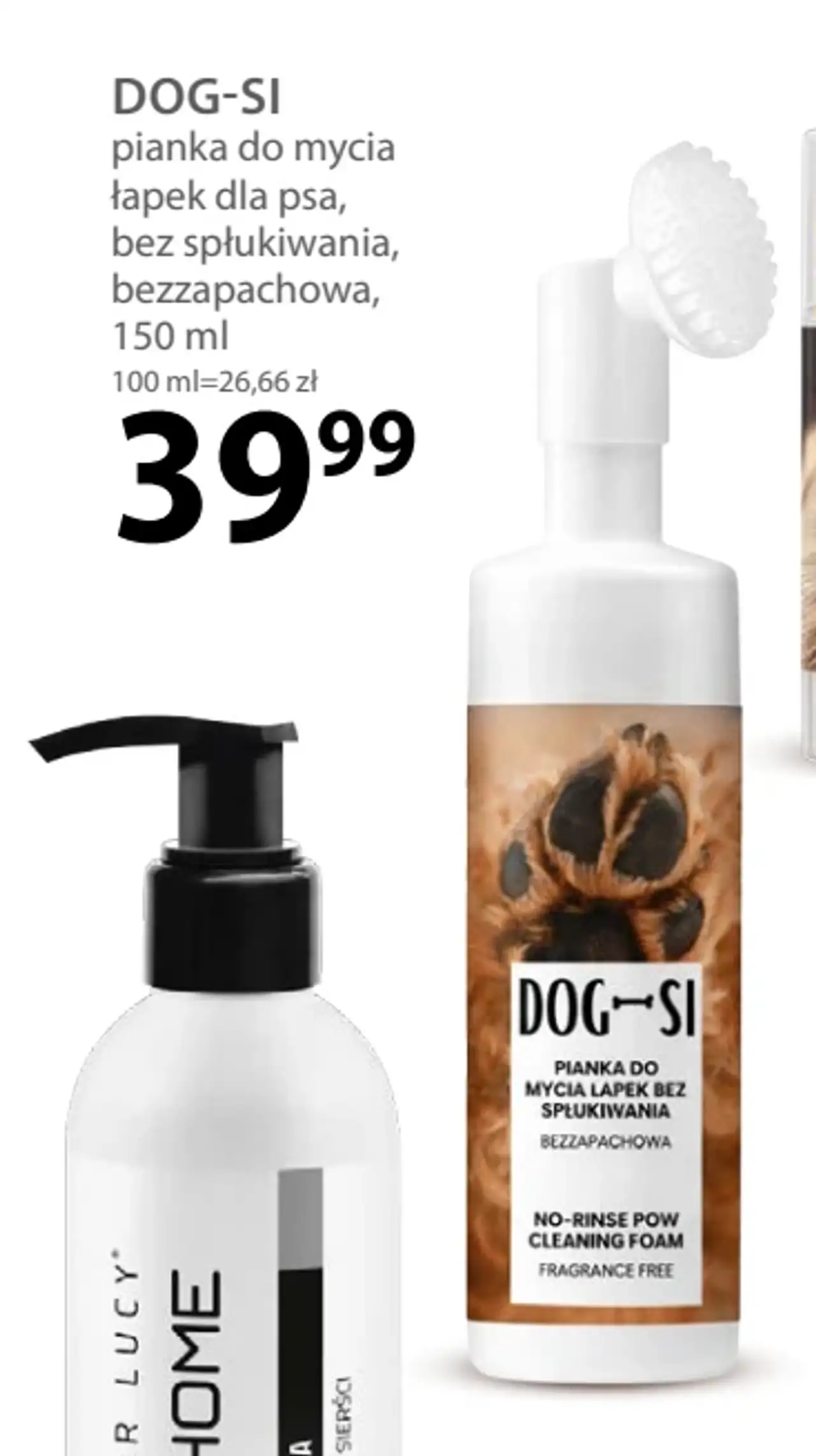 DOG-SI pianka do mycia łapek dla psa, bez spłukiwania, bezzapachowa