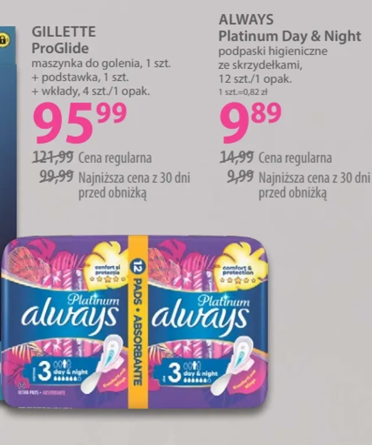 Always Platinum Day & Night podpaski higieniczne ze skrzydłami