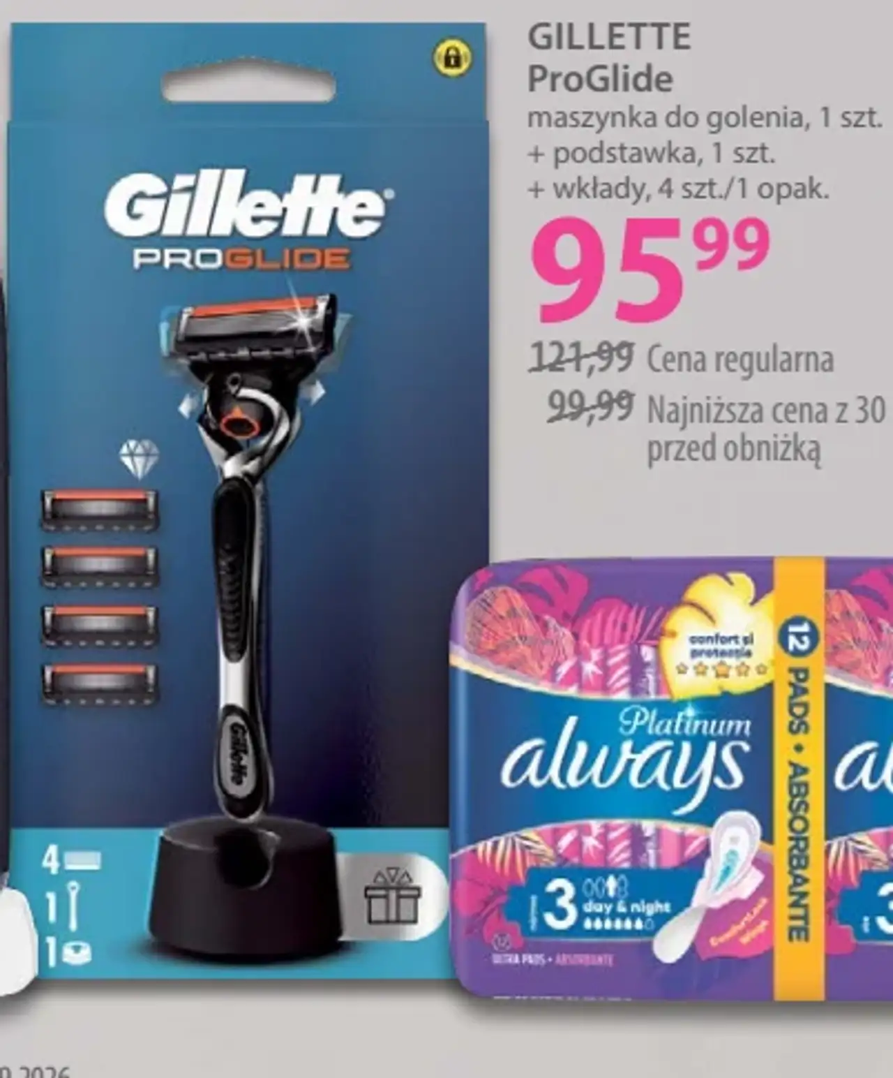 Gillette ProGlide maszynka do golenia + podstawka + wkłady
