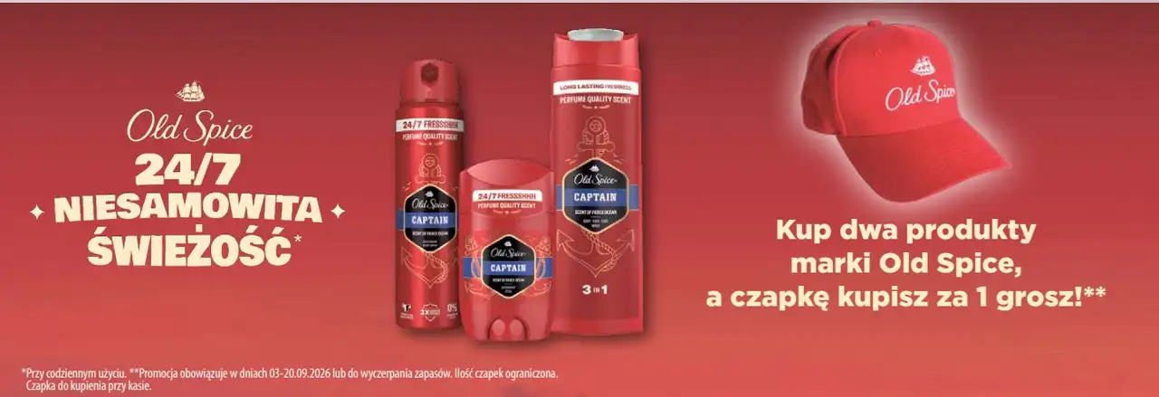 Kup dwa produkty marki Old Spice, a czapkę kupisz za 1 grosz!