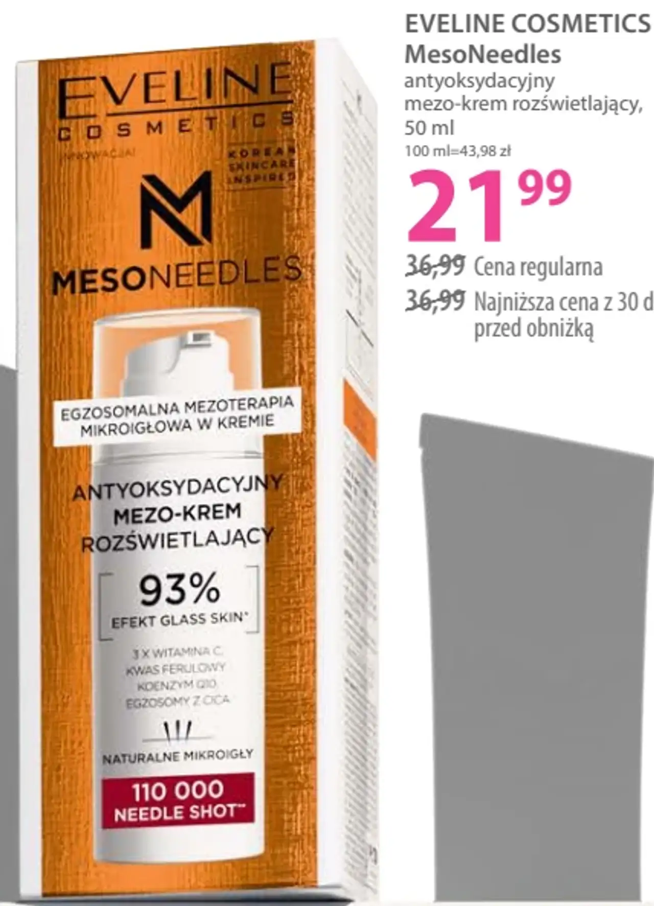 EVELINE COSMETICS MesoNeedles antyoksydacyjny mezo-krem rozświetlający
