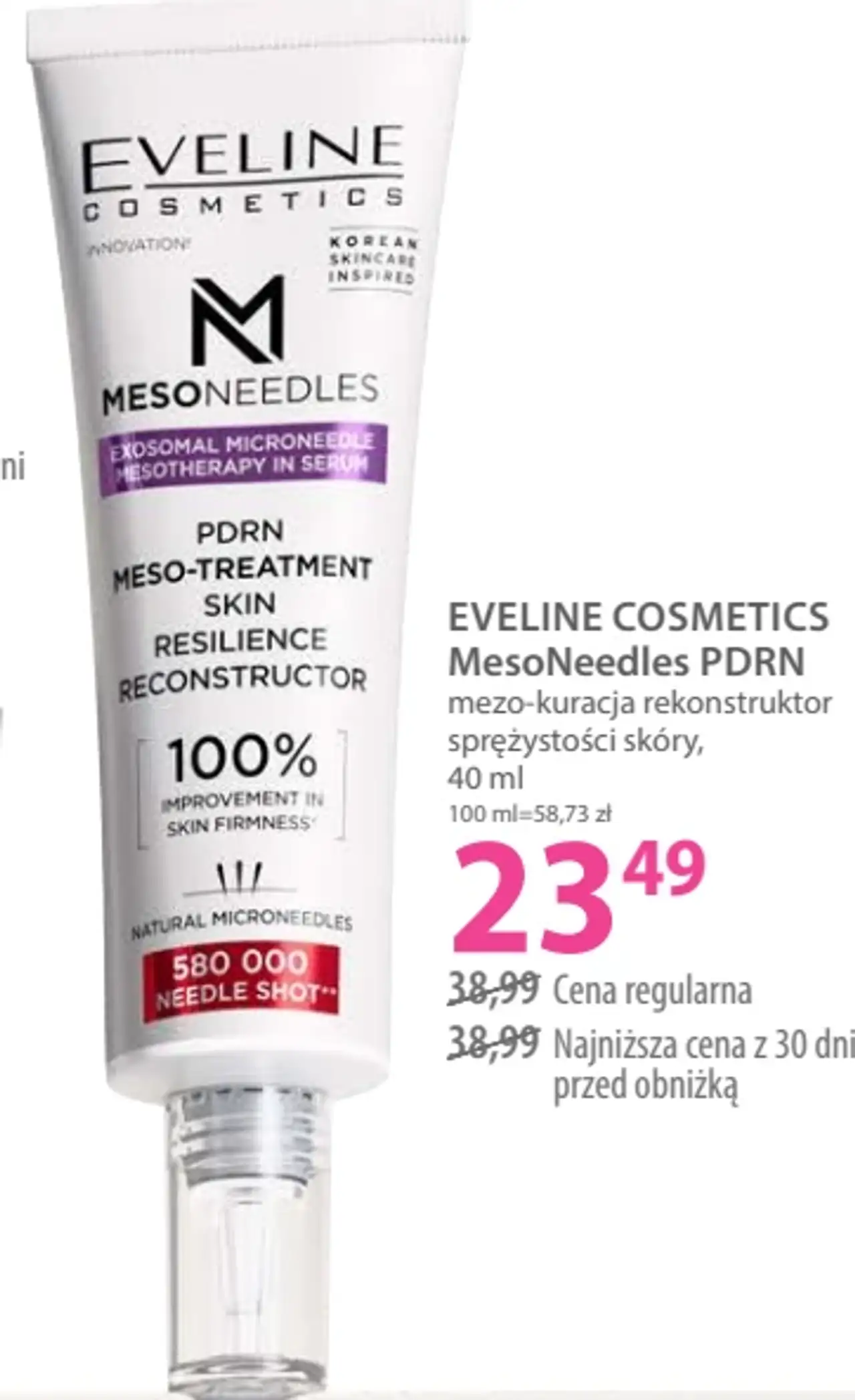 EVELINE COSMETICS MesoNeedles PDRN mezo-kuracja rekonstruktor sprężystości skóry