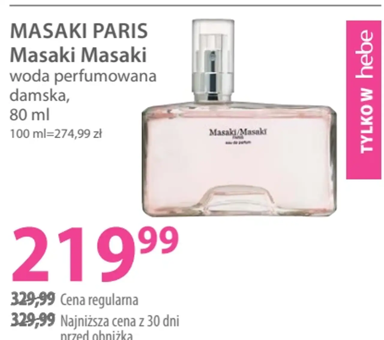 MASAKI PARIS Masaki Masaki woda perfumowana damska, 80 ml