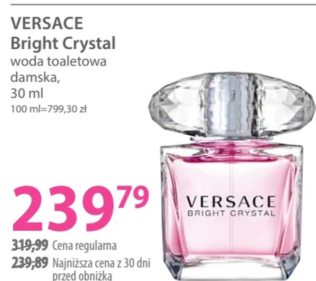 VERSACE Bright Crystal woda toaletowa damska, 30 ml
