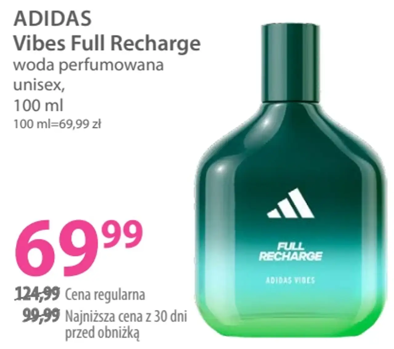 ADIDAS Vibes Full Recharge woda perfumowana unisex, 100 ml