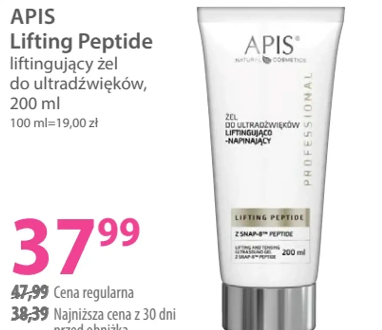Apis Lifting Peptide liftingujący żel do ultradźwięków, 200 ml
