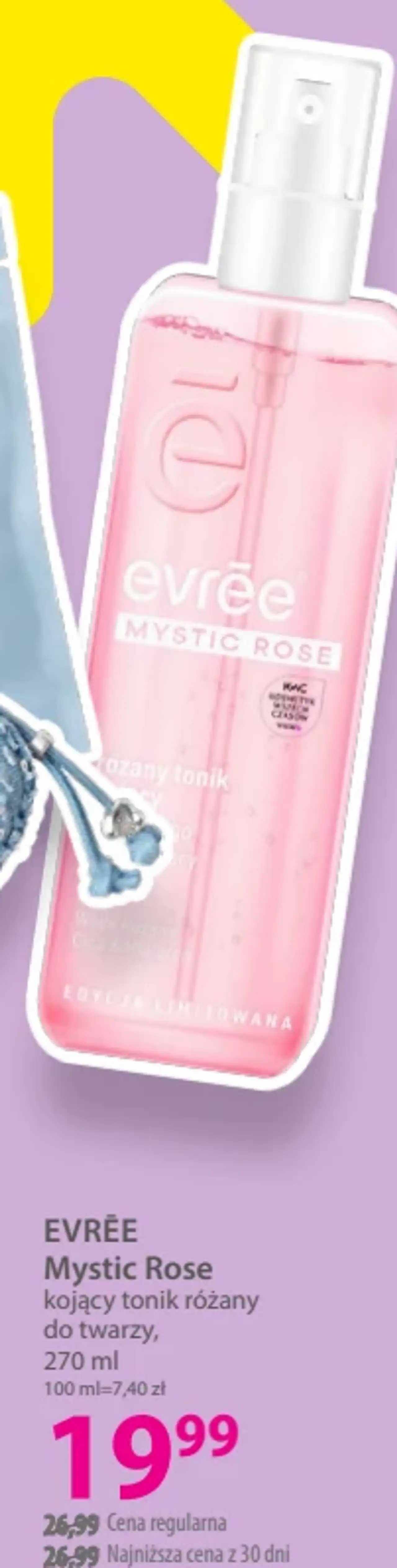 EVRĒE Mystic Rose kojący tonik różany do twarzy