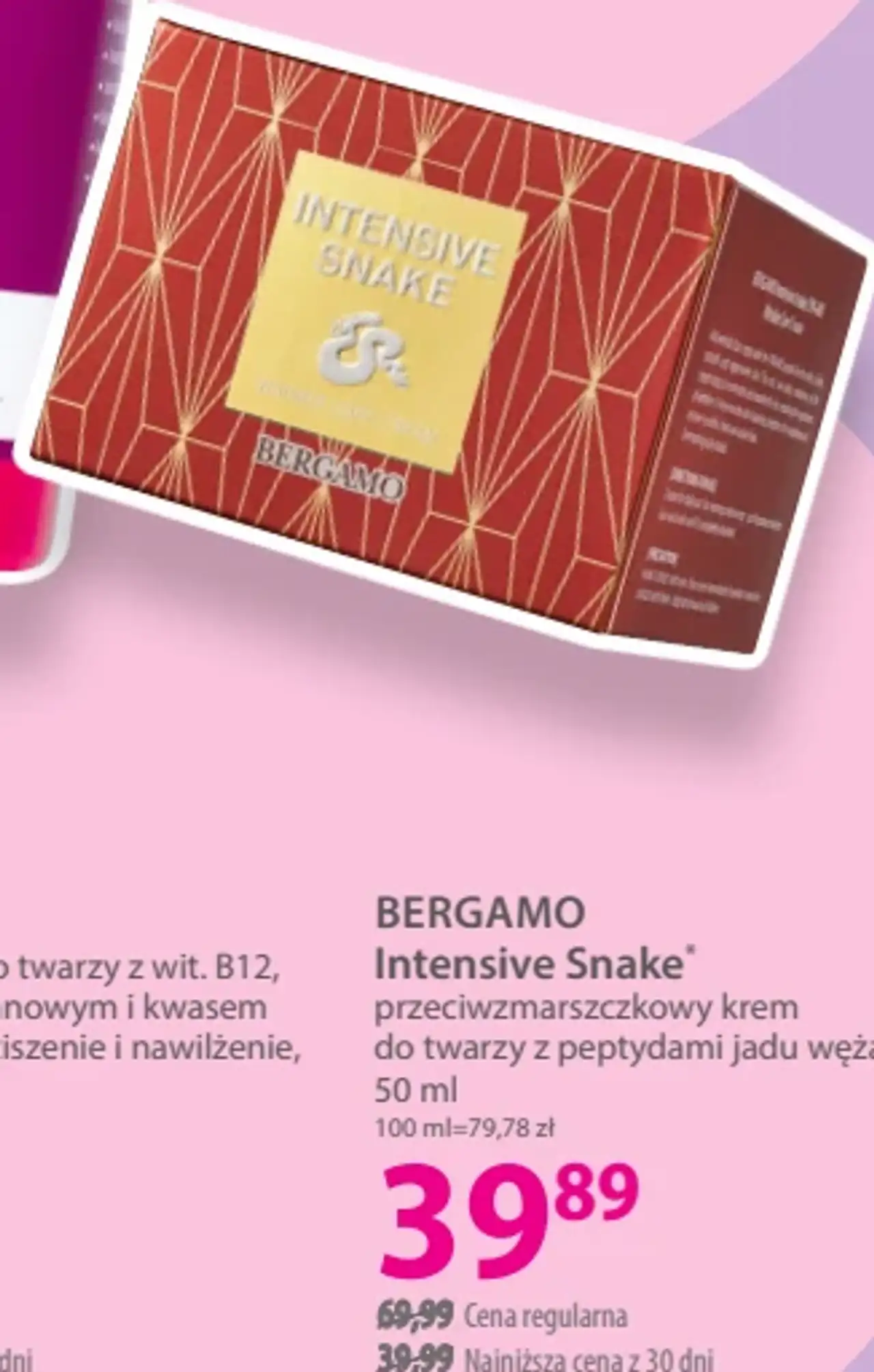 BERGAMO Intensive Snake przeciwzmarszczkowy krem do twarzy