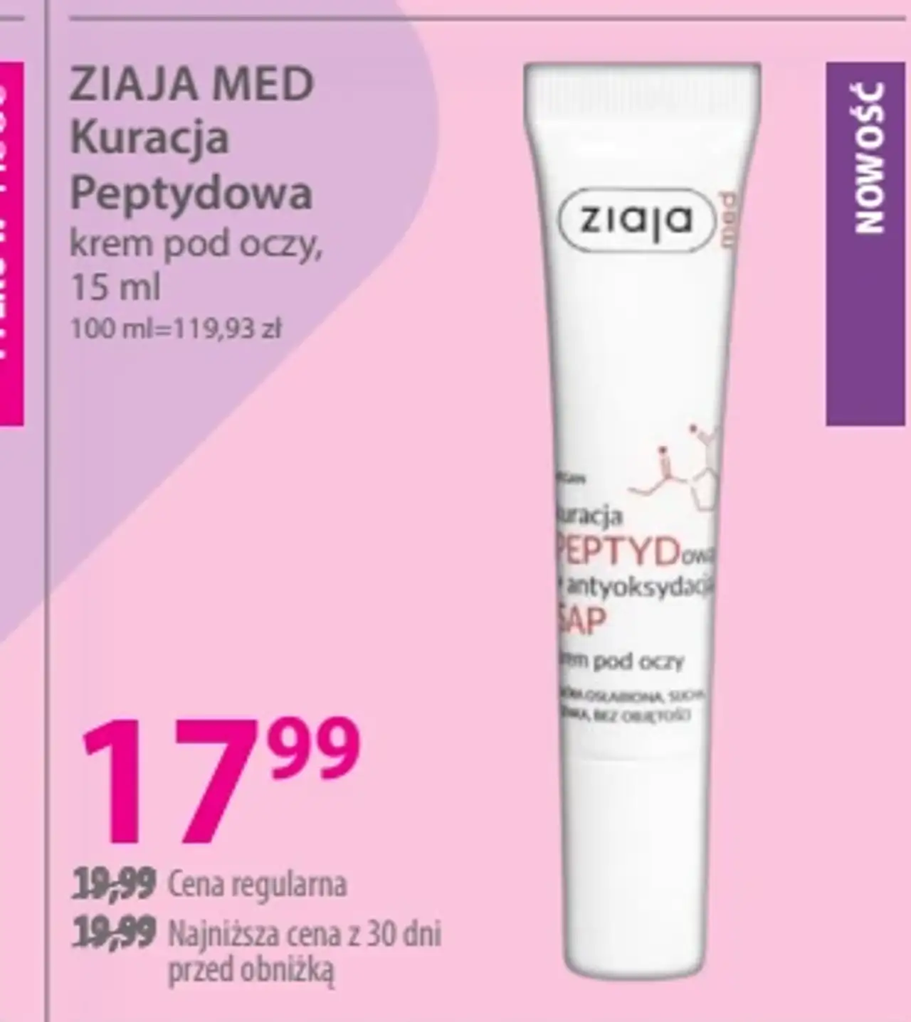 ZIAJA MED Kuracja Peptydowa krem pod oczy